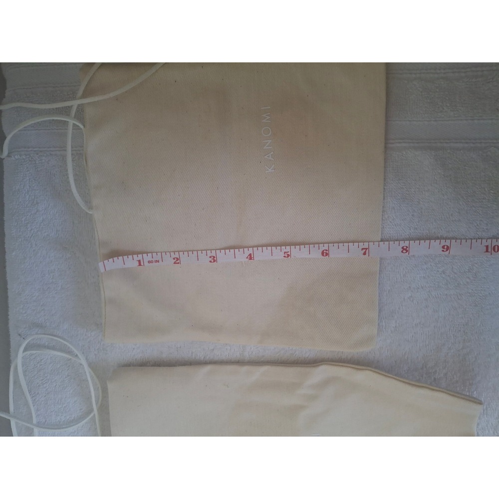 Kanomi Canvas Drawstring Dust Bags Set of 2 Cream Storage Pouches Small Large - Picture 6 of 8